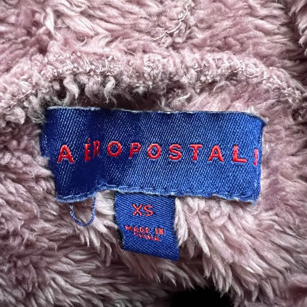 Aeropostle Mauve Faux Fur Hoodie Pullover Jacket , XS